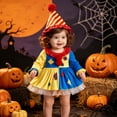 thumbnail image 5 of OJSFQUFP Halloween Outfit Infant Baby Girl Halloween Clown Cos Long Sleeve Romper Dress with Hat Toddler Trick Or Treat Outfit 0-18M, 5 of 5