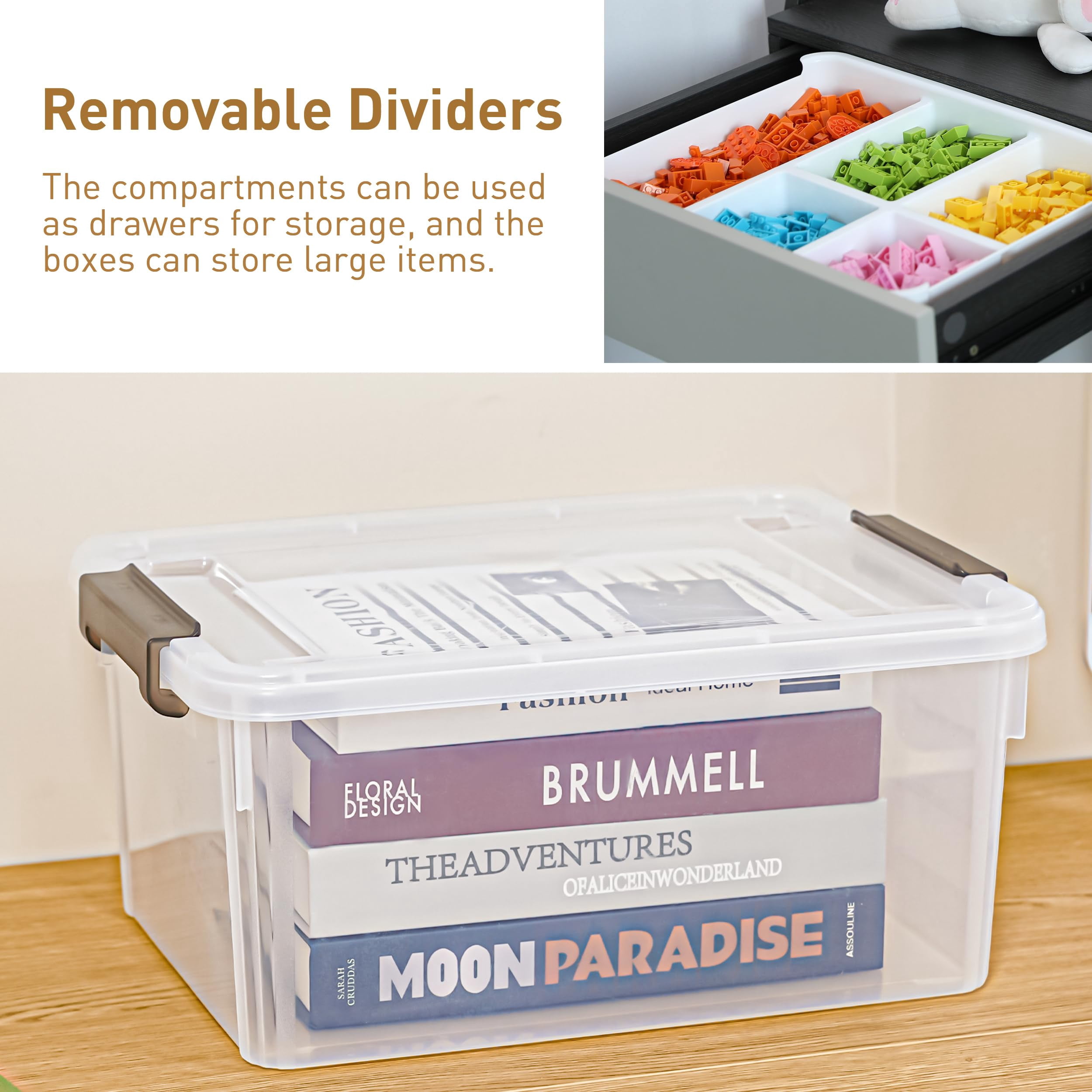 17 Qt Plastic Storage Box With Removable Tray Craft Organizers And Clear Container For Organizing Bead  Tool Sewing Playdoh 2 Packs