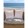 thumbnail image 5 of Outdoor Pillows Waterproof, Pink Striped Throw Pillows with Inserts Included, Farmhouse Stripes Modern Geometric Indoor Outdoor Decorative Lumbar Pillow for Bed/Couch/Patio 18"x18", 1Pcs, 5 of 8