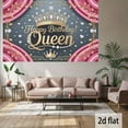 thumbnail image 2 of Happy Birthday Queen Backdrop Elegant Pink Curtain Birthday Photography Background Golden Crown Leaves Glitter Diamond Birthday Party Decorations Banner Supplies Photo Booth Props, 2 of 4