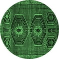 thumbnail image 1 of Ahgly Company Indoor Round Persian Emerald Green Traditional Area Rugs, 3' Round, 1 of 4