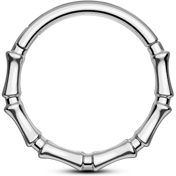 shiyou-Bamboo Septum Rings 16G Septum Jewelry 316L Stainless Steel Helix Daith Piercing Jewelry 8/10MM