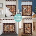 thumbnail image 5 of No Hook Shower Curtain with Snap in Liner, Retro Grey Brown Horses Waterproof Bath Curtain Double Layers with See Through Top Window, Vintage Western Stars Texture Hotel Shower Curtains 36x72in, 5 of 9