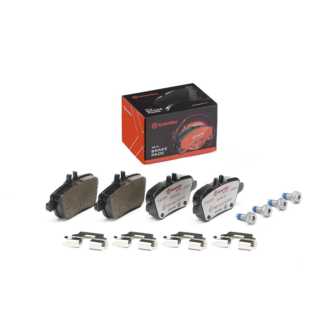 Brembo P50091X; Brake Pad; XTRALINE; FMSI Number D1646-8874; Low-Metallic; Set Of 4; With Mounting Hardware