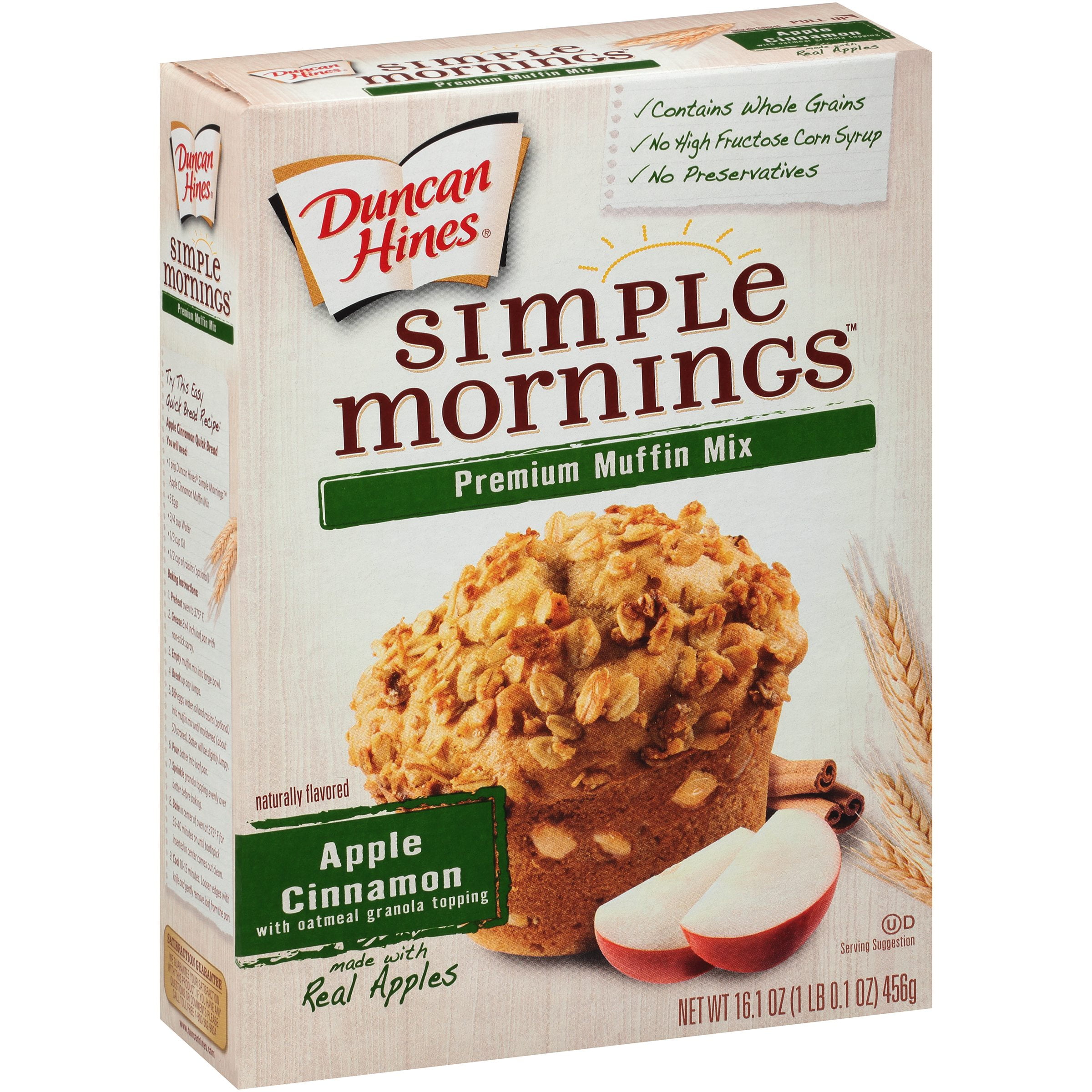 Duncan Hines Simple Mornings Apple Cinnamon Premium Muffin Mix, 16.1 oz by Pinnacle Foods Group, Llc