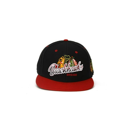 Chicago Blackhawks Snap - Chicago Blackhawks NHL Vintage Black Tricky Lou MVP Snap Back Hat