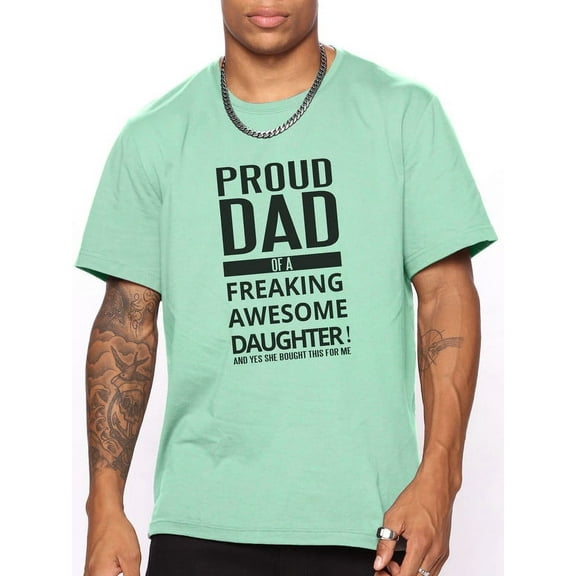 Whichone Proud Dad Shirt Amazing Dad Mens Graphic Leisure Comfy T-shirt Tops Daddy Best Gifts For Father's Day Up To 2XL