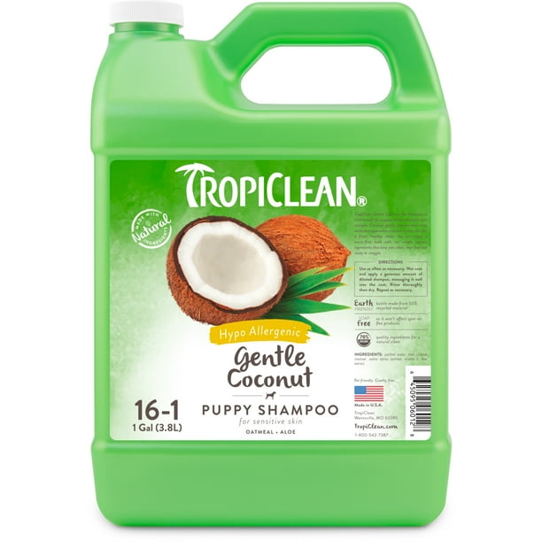 TropiClean Gentle Coconut Hypoallergenic Puppy and Kitten Shampoo, 1