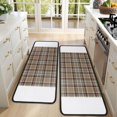 thumbnail image 4 of Kitchen Rugs Sets Of 2,Brown Beige Plaid Checkered Pattern Anti Fatigue Kitchen Mat Rugs Non Slip Washable,Decorative Kitchen Floor Mats for Kitchen,Sink,Laundry,17"x47"+17"x47", 4 of 5