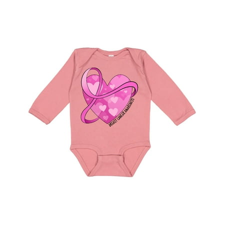 

Inktastic Breast Cancer Awareness- Pink Ribbon Around Heart Gift Baby Boy or Baby Girl Long Sleeve Bodysuit