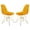 Transparent Orange, variant on LeisureMod Dining Chair in Acrylic with Gold Chrome Eiffel Base and Curved Back Design Lightweight Easy Assembly for Modern Home, Kitchen, Cafes Cresco Collection in Clear Set of 2