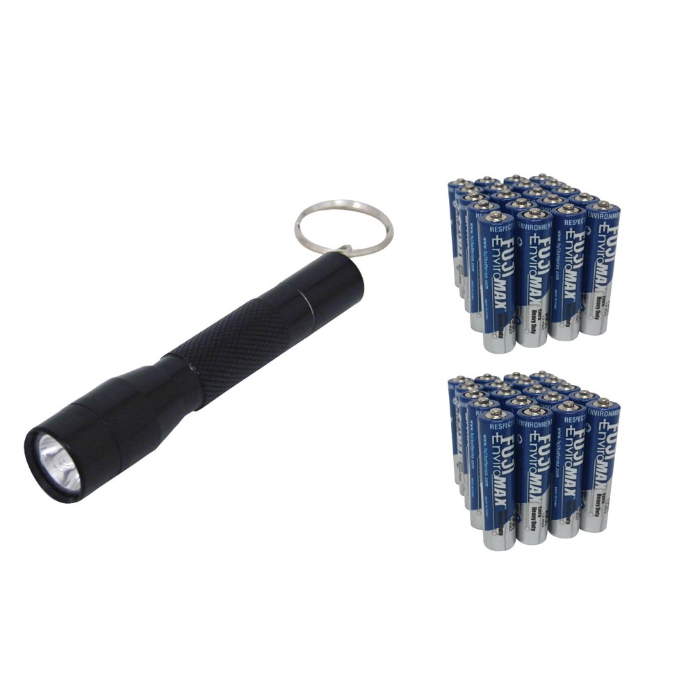 Dorcy 464001 LED Aluminum Key Chain Flashlight & UPG AAA 50 PK