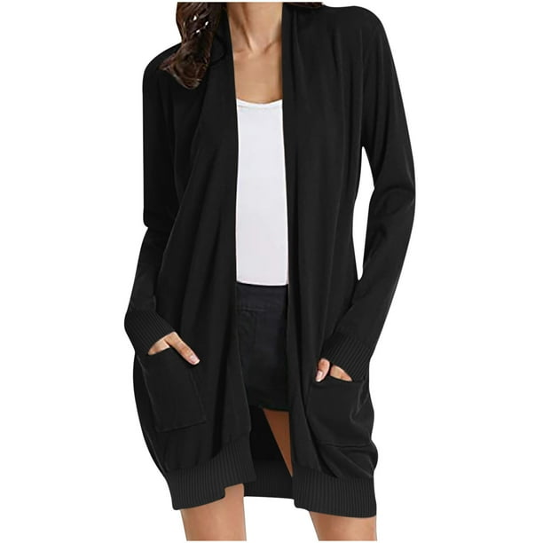 Suéter largo suelto de manga larga de color puro para mujer