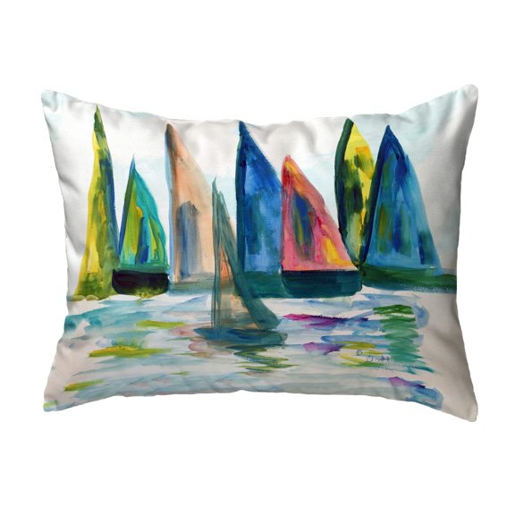 Betsy Drake NC1276 Sail with The Crowd No Cord Pillow - 16 x 20 in.