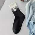 thumbnail image 2 of Lovskoo Women's Crew Socks Casual Cotton Mid-Calf Color Block Socks Comfortable Warm Breathable Socks Black, 2 of 4