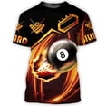 thumbnail image 3 of Camiseta de fitness con estampado 3D de billar y snooker para hombre, ropa de gimnasio, ropa de calle de moda, divertida camiseta unisex de manga corta, 3 of 5