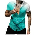thumbnail image 4 of JINMGG Mens Tops under $5,Men Fashion Casual Buttons Printing Turndown Short Sleeve Shirt Blouse Green XXXL, 4 of 6