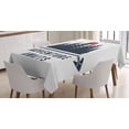 thumbnail image 1 of Ambesonne Saying Tablecloth Rectangular Table Cover, Calligraphy Trees and Sun, 60"x90", Dark Blue Grey and Vermilion, 1 of 3