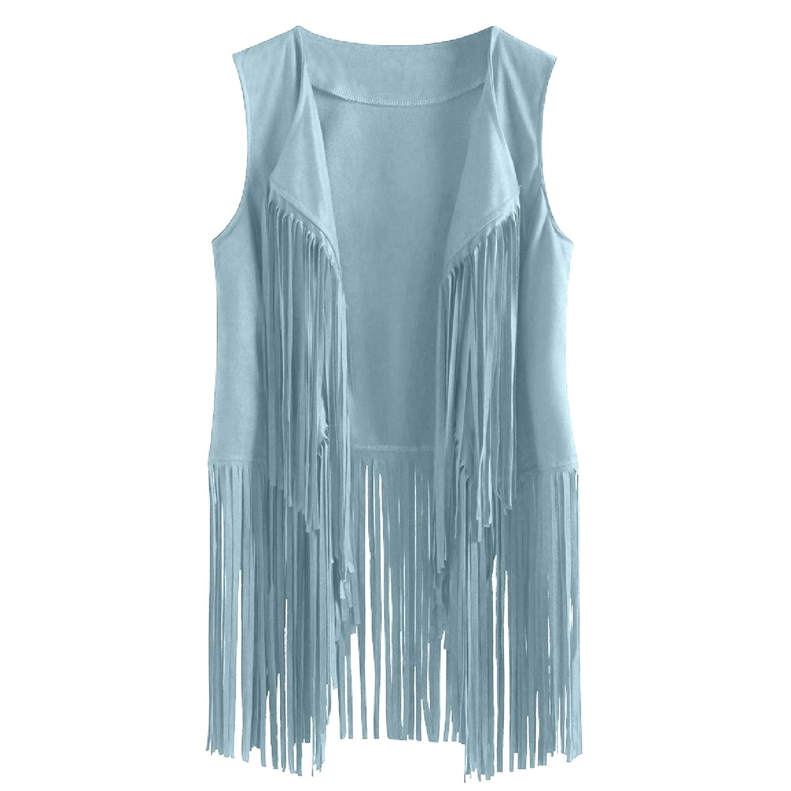 Acka fringe flower long vest サイズ2 HGps8w Women's Long Fringe Vest 70s Hippie Cardigan