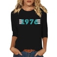 thumbnail image 3 of Lumosvexa Summer Graphic Short Shirt Sleeved Womens Casual T-Shirt Top Crew Neck T-Shirt Black Size XL, 3 of 5