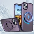 thumbnail image 2 of Magnetic Phone Case for iPhone 15 Plus Case, Phone Case with Magsafe Invisible Stand Kickstand Ring Holder Slim Thin Shockproof Anti-fall Translucent Bumper Women Men Cover Case,Purple, 2 of 7