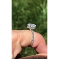 thumbnail image 3 of Solitaire Brilliance 2.5Ct Pear Lab Grown Diamond Hidden Halo with Pave Accent Wedding Solitaire Ring 10K White Gold, Ring Size 6, 3 of 5