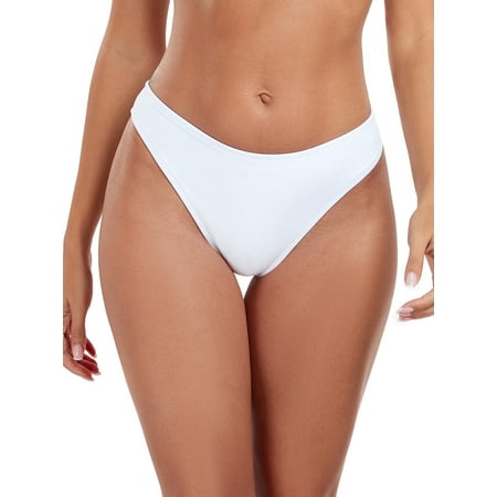 Ocean Blues Women s Cheeky High Leg Bikini Bottom Mid Rise Bathing Suit Swim Bottom