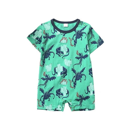 

Larisalt Infant Romper Boy Long Sleeve Baby Boy Clothes Letter Print Long Sleeve Romper Green