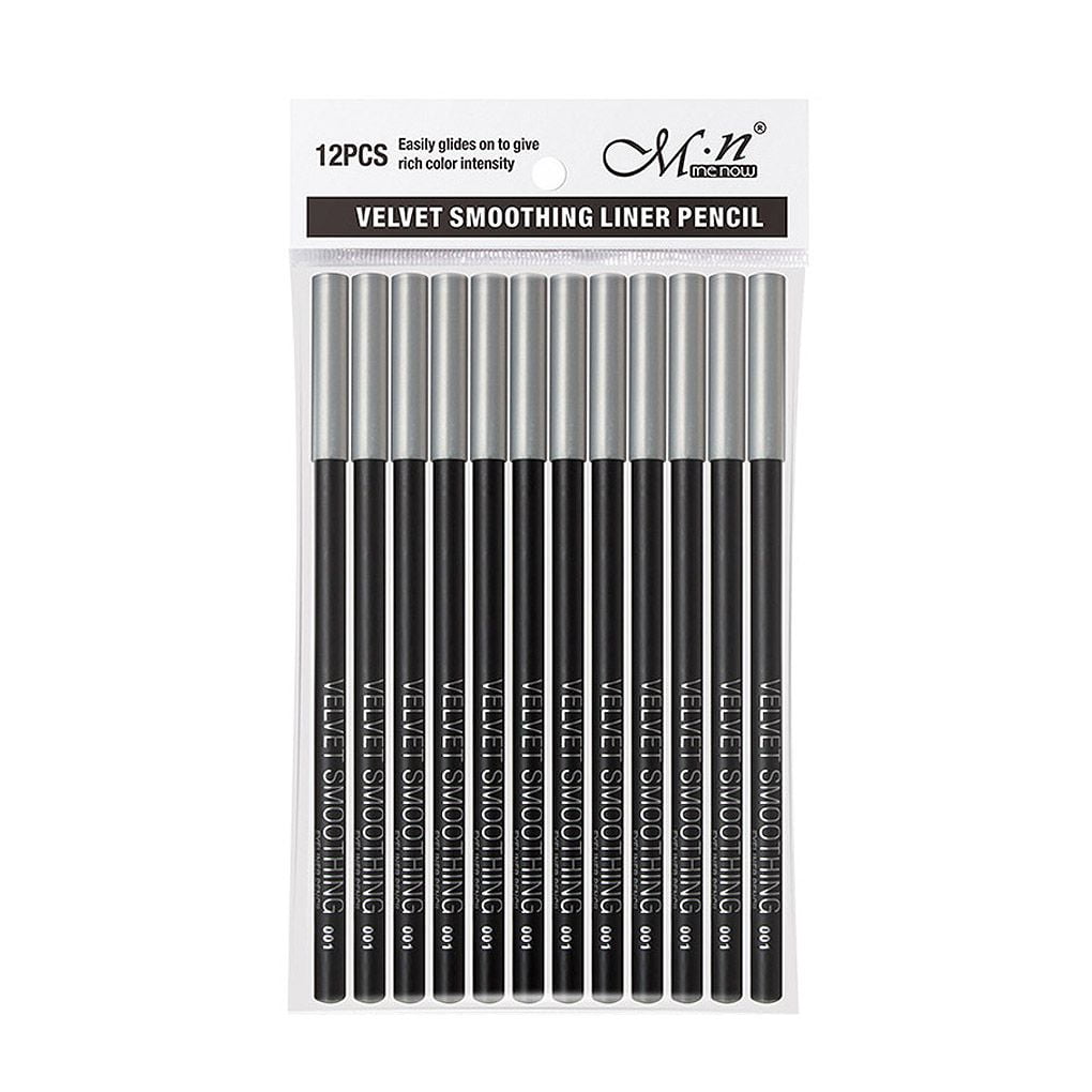 DeeSse 12pcs/set Menow P127 Black Long-lasting Waterproof Sweat-proof Eyeliner Eye Liner Pen Pencil for Makeup