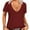 Wine red, variant on Women's Oversized T Shirts Tees Half Sleeve V Neck