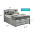 thumbnail image 3 of Glory Furniture Marilla Queen Storage Bed in Silver Champagne, 3 of 6