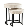 thumbnail image 2 of SEI Furniture Kennerly Iron/Wood Nesting Circle Side Tables, 20-3/4"H x 18-1/2"W x 18-1/2“D, Black/White, Set Of 2 Tables, 2 of 3