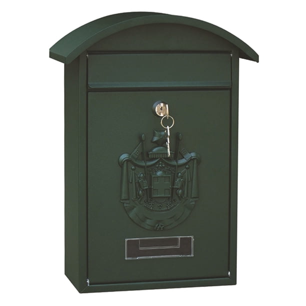 Buzón Decorativo verde Sunnimix Buzón de Cierre Seguro 26x10x36cm Buzón de montaje en pared