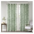 thumbnail image 5 of Palm Leaf Burnout Window Sheer Sage Green 50x84", 5 of 9