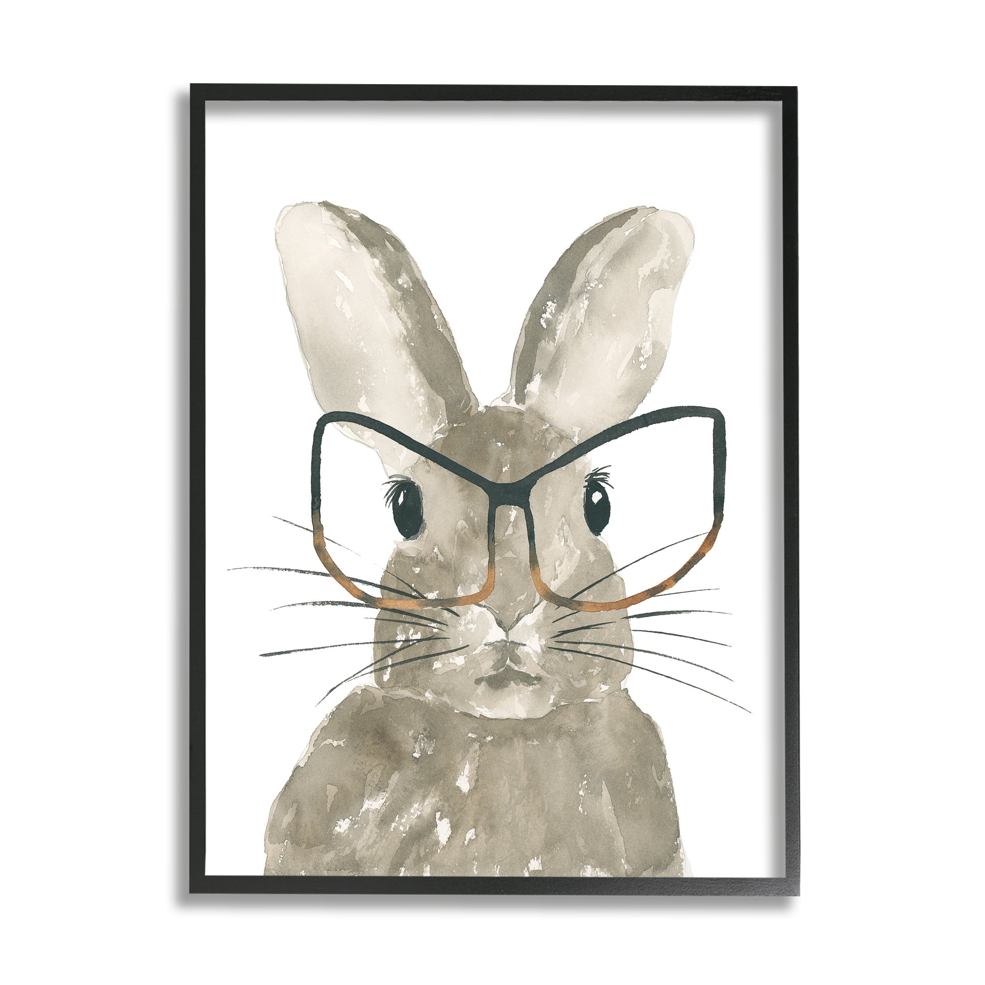 Stupell Industries Baby Bunny with Large Glasses Children's Woodland Animal, 24 x 30,Design by Lucille Price