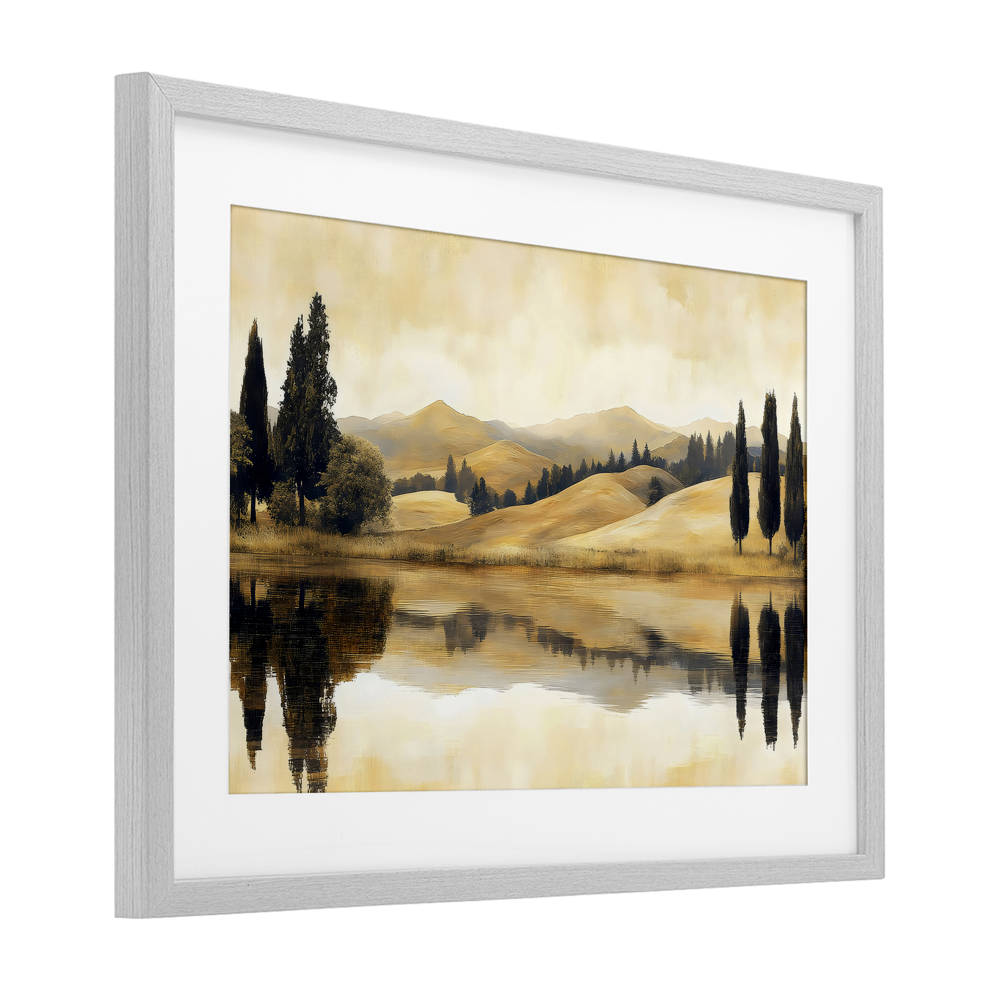 Stupell Industries Reflective Fields View Gray Framed Print Under Glass design by LSR Creative Studio, 17 x 23