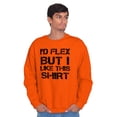 thumbnail image 5 of Flex But Like This Funny Gym Exercise Men's Crewneck Sweatshirt Brisco Brands M, 5 of 6