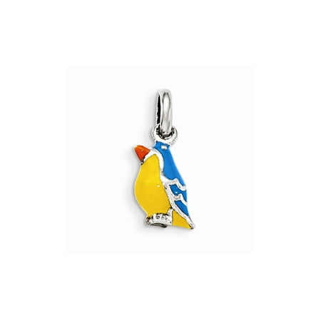 Sterling Silver Enamel Bird Kid's Pendant