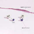 thumbnail image 4 of Bezel Set Simulated Amethyst Toddler Screw Back Earrings 14k White Gold, 4 of 6
