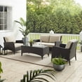 thumbnail image 3 of Afuera Living Modern 4 Piece Outdoor Wicker Conversation Set in Sand, 3 of 14