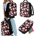 thumbnail image 7 of KUIFORTI Baseball Print Shoulder Bag Laptop Backpack Lunch Bag Elastic Polyester Pencil Bag School Satchel Bag Books Storage, 7 of 7