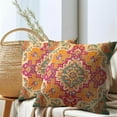thumbnail image 5 of Boho Vintage Pillow Covers 16x16 Inch Set of 2 Antique Ethnic Outdoor Decorative Throw Pillow Covers Orange Carpet Pattern Pillowcases Cushion Covers for Home Couch Decor, 5 of 6