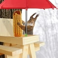 thumbnail image 6 of Squirrel Feeder with Umbrella, Wooden Squirrel Picnic Table, Hard and Strong, 6 of 7