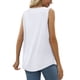 thumbnail image 4 of Camisetas de Tirantes de Verano para Mujer, Corte Holgado, Túnicas Plisadas, Escote Redondo, Sin Mangas, Encaje, Dobladillo Curvo, Fluidas. M, 4 of 7
