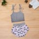 thumbnail image 2 of Gibobby Conjunto de ropa de bebé Conjunto de pantalones cortos estampados de dibujos animados sin mangas de color sólido para Niñas pequeña de 0 a 6 años(Gris, 2Años), 2 of 5