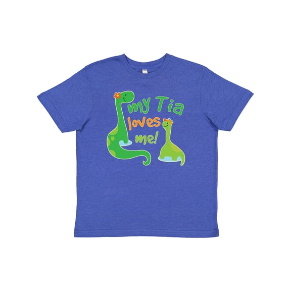 Inktastic My Tia Loves Me Dinosaur Youth T-Shirt