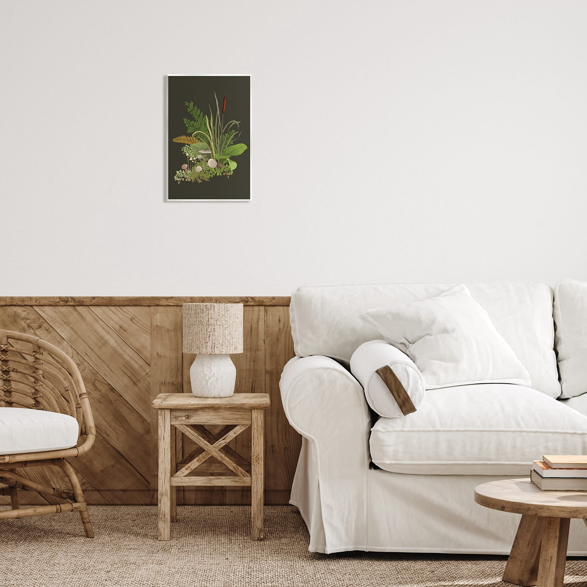 Stupell Industries Natural Forest Floor Botanical Arrangement Mixed Mushrooms Ferns Graphic Art Unframed Art Print Wall Art, Design by House of Rose