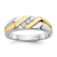 thumbnail image 6 of 14K Two-tone Gold Diamond Mens Ring (0.195Cttw) Ring Size 10, 6 of 7