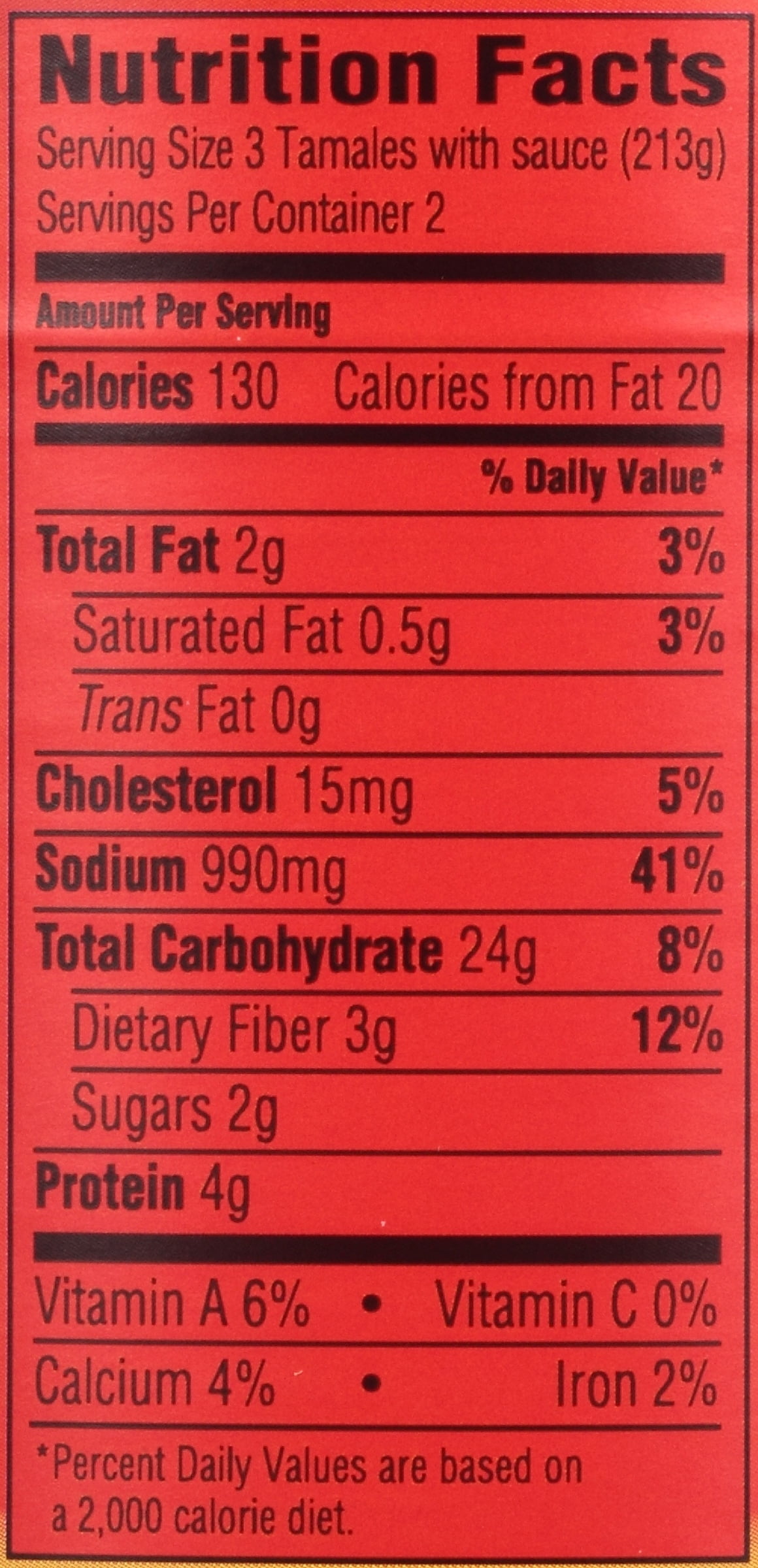 Hot Tamales Nutrition