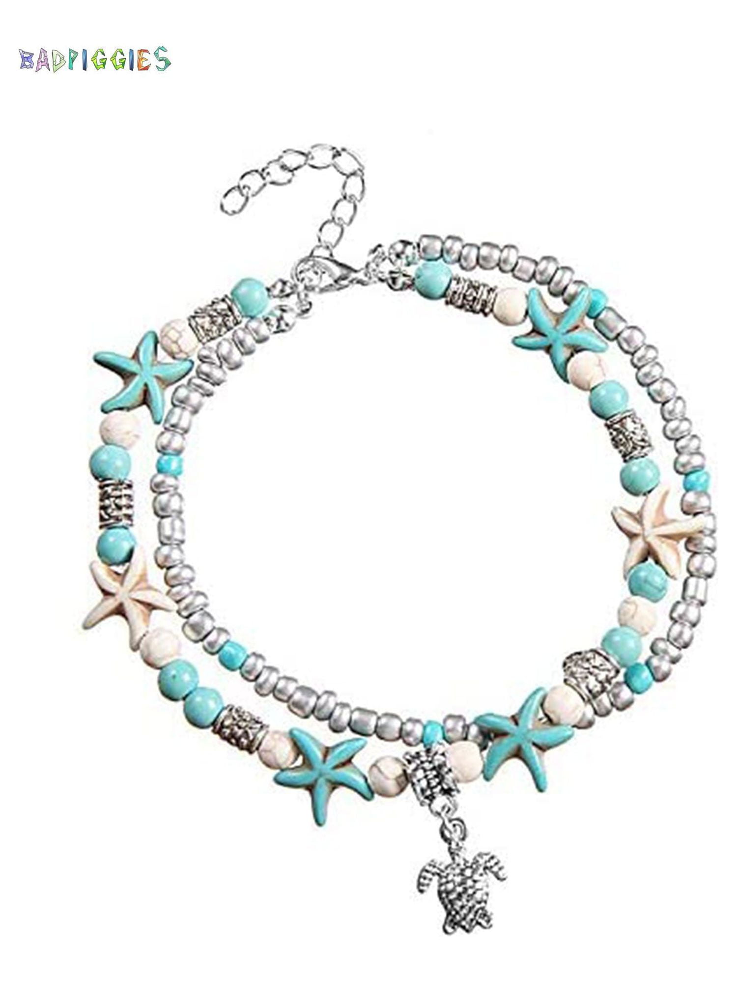 Wholesale SUNNYCLUE DIY 6Pcs Boho Shell Beads Beach Charm Ankle Bracelet  Making Kit Foot Chain Sandal Beads Anklets Adjustable Foot Jewelry Making  with Starfish Sea Turtle Charms Turquoise Stone 